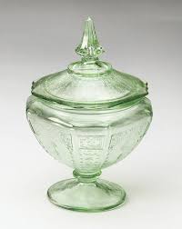 Premo Glass Candy Decorative Bowl Glass Candy Vintage Green Glass Decorative Bowls