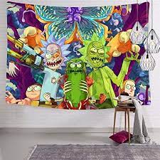 Rick in synthwave 80s retro form. Hoopnua Rick Morty Tapestry Wall Hanging Tapestries 3d Printing Blanket Wall Art For Living Room Bedroom Home Decor Tapestries Amazon Com Au