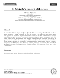Pdf 2 Aristotle S Concept Of The State