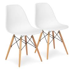 Best Choice Products Set Of 2 Mid Century Modern Dining Arm Chairs W Molded Plastic Shell White Walmart Com Eames Style Dining Chair Mid Century Dining Chairs Modern Dining Chairs