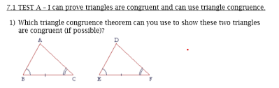 Determine congruent triangles get 5 of 7 questions to level up! Unit 4 Test Triangle Congruence Canvas Commons
