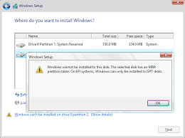 Window 10 hilang akibat tool pihak ketiga : Solusi Windows Cant Be Installed On Drive 0 Partition