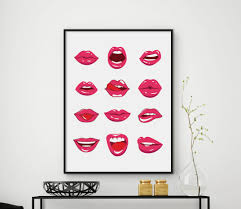 Lips Wall Art Lips Print Lips Poster Fashion Lips Picture Etsy Typography Wall Art Lips Print Wall Art