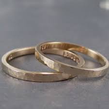 Personalized Gold Ring One 2mm Hammered Gold Band Stackable Etsy Gold Rings Hammered Gold Ring Custom Gold Rings