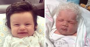 Mom, why isn't my baby hair on fleek? Parents Share Pics Of Babies Born With Full Heads Of Hair 50 Pics Bored Panda