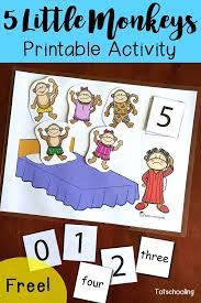 five little monkeys jumping on the bed printable activity totschooling toddler and preschool educational printable activities toddler math nursery rhymes activities preschool activities