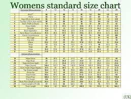 Standard Uk Womens Size Chart Zodomo Com Ayucar Com