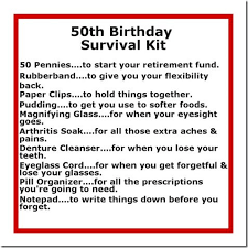 Diy 50th Birthday Gift Ideas For Mom 50th Birthday Gift Ideas Diy Crafty Projects Birthday Survival Kit 50th Birthday Funny 50th Birthday Gifts