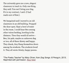 The Poetry Teacher Mary Oliver Mary Oliver Poems Mary Oliver Poems