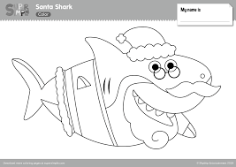 Discover a rare species of shark with an awesome coloring page! Santa Shark Coloring Pages Super Simple