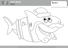Coloring books for boys and girls of all ages. Santa Shark Coloring Pages Super Simple