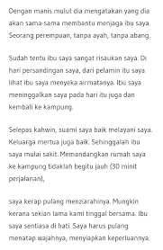 Saya orang nya tidak cemburuan,bukan berarti saya tidak sayang. Maaf Ibu Adik Tak Bermaksud Nak Lukakan Hati Ibu Alangkah Baiknya Jika Pinangan Itu Tidak Saya Terima Soya Lemon