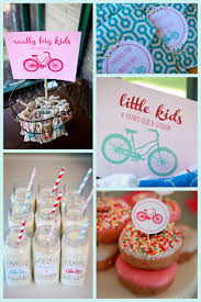 Birthday Party Craft Ideas For 4 Year Olds Bicycle Birthday Party In Aqua Red And Pink Bicycle Birthday Parties Bike Birthday Parties Bicycle Party