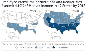 Here is a link to a deductible break even calculator. New State By State Report Health Insurance Costs Taking Larger Share Of Middle Class Incomes As Premium Contributions And Deductibles Grow Faster Than Wages Commonwealth Fund
