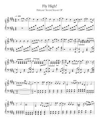 Piano sheet music letters easy piano sheet music flute sheet music music sheets piano songs keyboard notes for songs song notes music notes i love being alone. Fly High Haikyuu Season 2 Op Sheet Music For Piano Solo Musescore Com