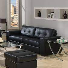 Black Leather Couch Grey Walls Google