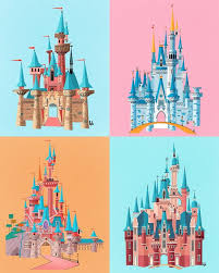Disney Parks Castles Inspired Print Etsy In 2020 Disney Artwork Disney Parks Disney Castle