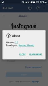 We provide version 1.1.0, the latest version that has been optimized for different . Ig Liker Apk V1 1 Free Download For Android