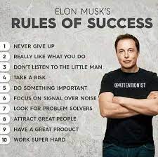 Elon Musk On Instagram Rules Of Success Elonmusk Spacex Tesla Elon Musk Positive Business Quotes Spiritual Growth Quotes