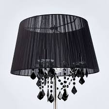 Stehleuchte Inaya Stehlampe Lampenwelt Schwarz Organza Kristall
