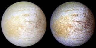 Europa orbits jupiter at about 417,000 miles (671,000 kilometers) from the planet, which itself orbits. Jupiter S Watery Moon Europa Is Covered In Table Salt Cnet