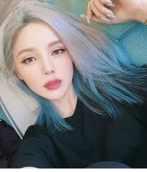 44 Likes 0 Comments Pony Park Hye Min Ponymakeup Fan Club On Instagram Blue Sinie Vol Rambut Warna Silver Gaya Rambut Warna Rambut