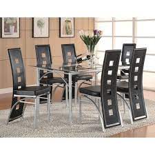 A rectangle dining room set will accommodate the most guests. 7pcs Metal Dining Room Set Kitchen Table Dinner Furniture Chairs 6 Seater 519 11end Date Fe Metal Dining Chairs Dining Table Chairs Rectangular Dining Table