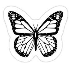 Black And White Butterfly Drawing Butterfly Black And White Butterfly Sticker By Tom Hill Designer Black And White Stickers Black Stickers Butterfly Black And White