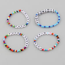 This page includes letter beads, round letter beads, in bulk or small packages, colored heart shaped letter beads and colored round or square acrylic alphabet beads. 2021 2020 Fashion Colorful Bohemian Beaded Jewelry Custom Acrylic Letter Alphabet Beads Bracelet Ethnic Style Ealstic Bracelets From Ywguohe 1 85 Dhgate Com