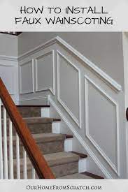 Shop trendsetting styles to spruce up any space. Video Tutorial On Installing Faux Wainscoting In Your Home Paneling Makeover Wainscoting Styles Staircase Design