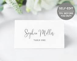 Printable Place Card Template 100 Editable Wedding Etsy Table Numbers Wedding Diy Place Card Template Wedding Place Cards