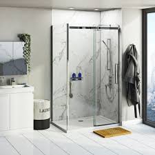 I wanted to use this for the shower walls as well. Multipanel Linda Barker Calacatta Marble Shower Wall Panel Corner Installation Pack 1200 X 1200 Victoriaplum Com