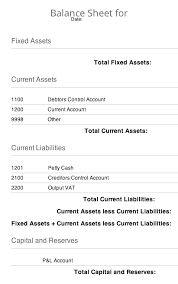 balance sheets using assets liabilities and capital for