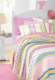 girl s quilts cheerful gingham sweet little dottie quilt girls quilts girl beds quilt bedding