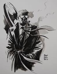 Commissioner James Gordon Francesco Francavilla Comic Art Commissioner Gordon Bat Signal Bats Batman Gotham Protector Batman Comic Art Art