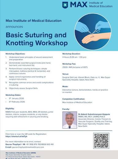 Surgical Skill Training Program – Suturing & Knotting 2026 — AIIMS Bathinda, Bathinda, Punjab, India