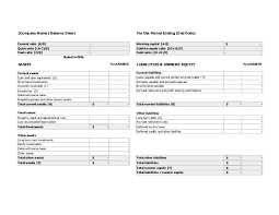 Balance Sheet With Financial Ratios Balance Sheet Template Balance Sheet Financial Ratio