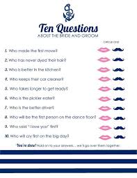 Rather of making a long list of questions to ask about each topic, ask the kids to merely type in a couple of easy questions on the free printable surveys. Nautical Bridal Shower Bride And Groom Questions Beagle Co Print Shop Nautical Bridal Showers Bridal Shower Bridal Shower Games