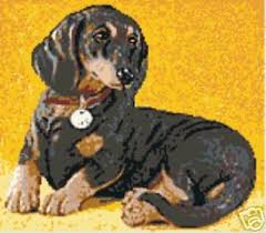 daschund small latch hooking rugs color charts patterns