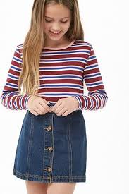 Girls Denim Mini Skirt Kids Tween Outfits Girls Outfits Tween Girls Fall Outfits