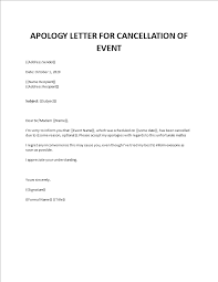 Make sure you inform all your suppliers that you're cancelling your wedding. Apology Letter For Cancellation Of Event