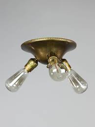 Three light spoke flush mount arm colors: Bare Bulb Flush Mount Light Fixture 3 Light