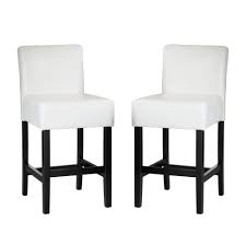 Lopez 26 In Ivory Leather Counter Stool Set Of 2 Leather Counter Stools Contemporary Counter Stools Counter Stools