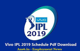 vivo ipl match schedule 2019 download ipl time table pdf