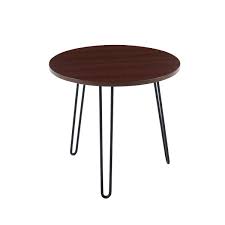 Vintage mahogany drum table, round table, hall table, parlor table. Ghc Small Round Coffee Table Modern Side Table End Table With 3 Metal Legs For Living Room Mahogany Buy Online In Luxembourg At Luxembourg Desertcart Com Productid 177254783