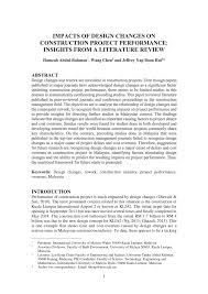 Weekly demand for a particular item averages 30 units, with a standard deviation of 4. Pdf Impacts Of Design Changes On Construction Project Performance Insights From A Literature Review