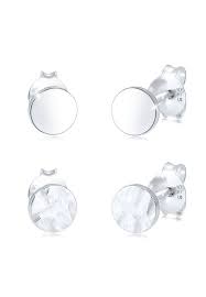 Ohrhänger 925 sterling silber ohrringe silberohrringe. Elli Ohrring Set Set Geo Ohrstecker Gehammert 925 Silber Online Kaufen Otto