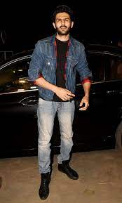 Kartik Aaryan Looked Dapper In Black T Shirt And Denims Paired With A Denim Jacket Denims Denimjacket Mensfa Mens Casual Outfits Men Casual Looking Dapper