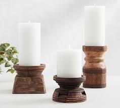 Axel Eclectic Wood Candle Holders Pottery Barn
