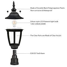 Check spelling or type a new query. Corded Electric Fudesy 2 Pack Led Outdoor Post Light Fixtures Plastic Black Post Lanterns With 12w 1200lm Edison Filament Bulb Fds2543b Post Lights Lighting Svanimal Com